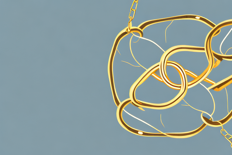 A pair of intertwined golden chains signifying bonds