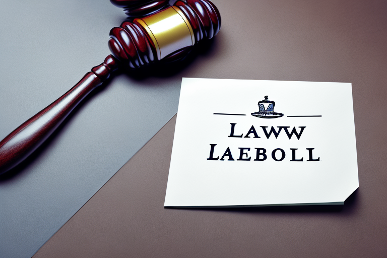 A gavel resting on a law book next to a sealed envelope