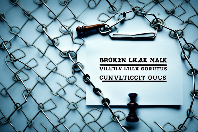 A broken chain link symbolizing violation