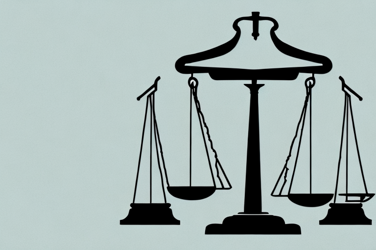 A balanced scale of justice with a texas state map and a gavel in the background