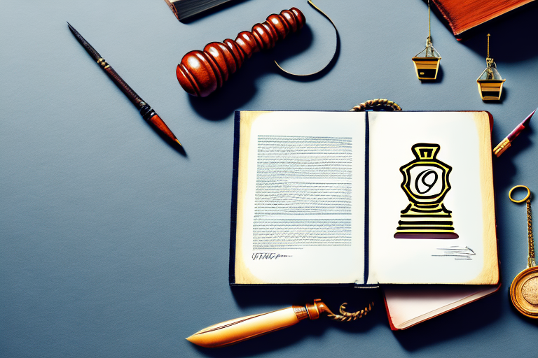 A gavel resting on a law book